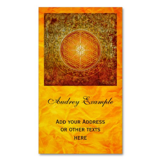 花/ブルームデレベンス – オーナメントIII マグネット名刺 (正面縦)