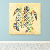 花/ブルームデレベンス – タートルカラー キャンバスプリント (インサイチュ (ウッドフロア))