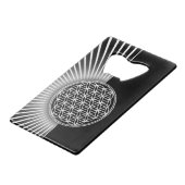 花/ブルームデレベンス – ホワイトフラット クレジットカード栓抜き (正面アングル)