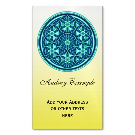 花/ブルームデレベンス – ボタンI マグネット名刺 (正面縦)