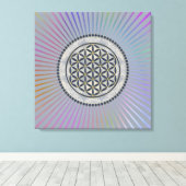 花/ブルームデレベンス – ボタンIX キャンバスプリント (インサイチュ (ウッドフロア))