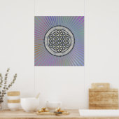 花/ブルームデレベンス – ボタンIX ポスター (キッチン)