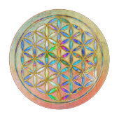 花/ブルームデレベンス – 金ゴールドカラフル カッティングボード (正面)