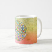 花/ブルームデレベンス – 金ゴールドカラフル コーヒーマグカップ (正面右)