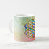 花/ブルームデレベンス – 金ゴールドカラフル コーヒーマグカップ (正面左)