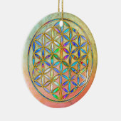 花/ブルームデレベンス – 金ゴールドカラフル セラミックオーナメント (右)