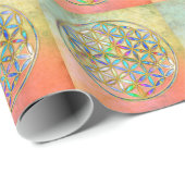 花/ブルームデレベンス – 金ゴールドカラフル ラッピングペーパー (ロールコーナー)