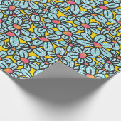 花(ポップ・アートの黄)包み紙 ラッピングペーパー (角)