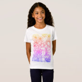 花、マウス、カタツムリの虹色 Tシャツ (正面フル)