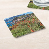 花 |マデイラ島ポルトガル スクエアペーパーコースター (アングル)