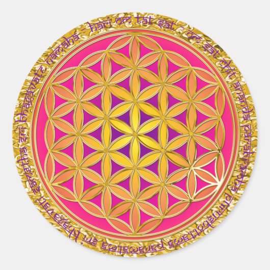 花/モオラマントラ |金ゴールド(ばちゃばちゃ)跳ねる ラウンドシール (正面)