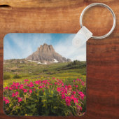 花 |モンタナ氷河の国立公園 キーホルダー (裏面)