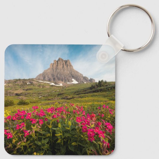花 |モンタナ氷河の国立公園 キーホルダー (裏面)