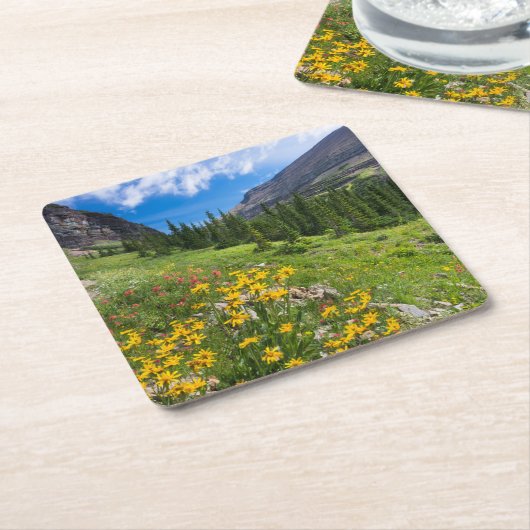 花 |モンタナ花路 スクエアペーパーコースター (アングル)