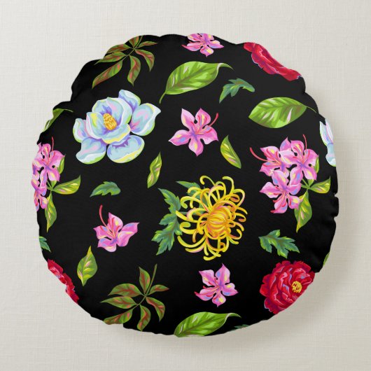 花 ラウンドクッション (正面)