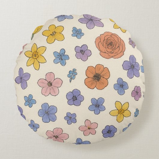 花 ラウンドクッション (正面)