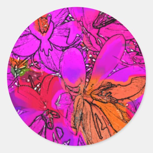 花 ラウンドシール (正面)