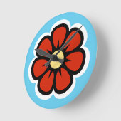 花 ラウンド壁時計 (傾斜)