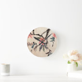 花 ラウンド壁時計 (ホーム)