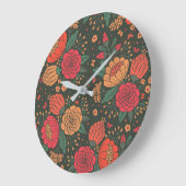 花 ラージ壁時計 (傾斜)
