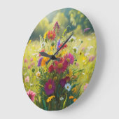 花 ラージ壁時計 (傾斜)