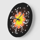 花 ラージ壁時計 (傾斜)