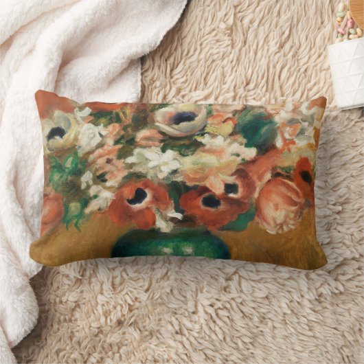 花：ルノアール印象派絵画美術展 ランバークッション (ブランケット)