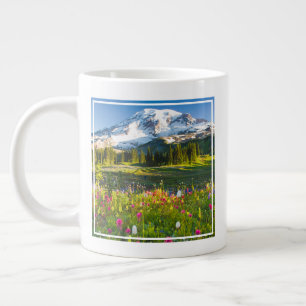 花 レイニア山の野草 ジャンボコーヒーマグカップ
