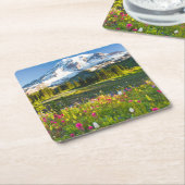 花 |レイニア山の野草 スクエアペーパーコースター (アングル)