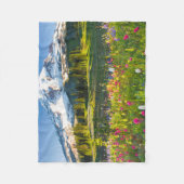 花 |レイニア山の野草 フリースブランケット (正面)