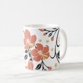 花、レース、シームレスな豪華パターン コーヒーマグカップ (正面右)