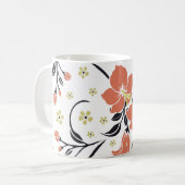 花、レース、シームレスな豪華パターン コーヒーマグカップ (正面左)