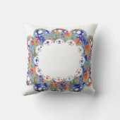 花、レース、モノグラム枕 クッション (裏面)