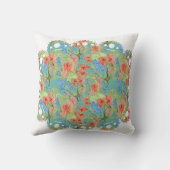 花、レース、モノグラム枕 クッション (裏面)