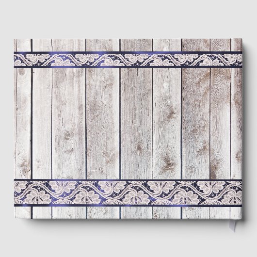 花、レース&馬蹄形、ブルーリボン ゲストブック (裏面)