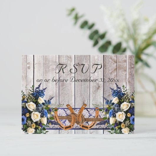 花、レース&馬蹄形、ブルーリボン 出欠カード (スタンド正面)