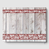 花、レース&馬蹄形、赤いリボン ゲストブック (裏面)