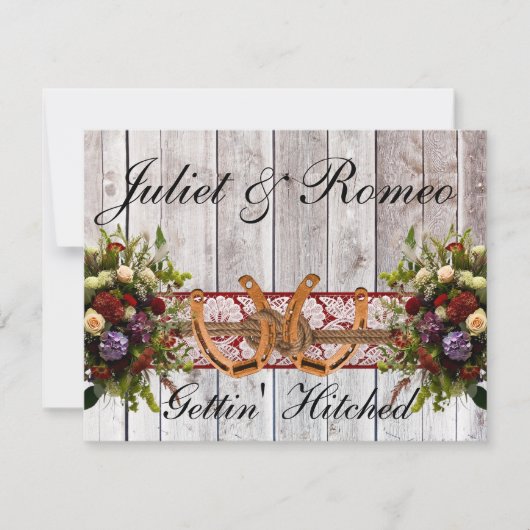 花、レース&馬蹄形、赤いリ結婚ボン (正面)