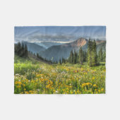 花 |ワイルドフラワーズシルバートンコロラド フリースブランケット (正面(横))