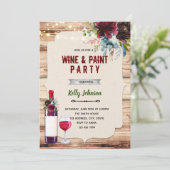 花 ワインバーガンディ テーマパーティー 招待状 (スタンド正面)