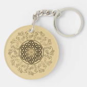 花 – ヴィンテージオーナメント曼荼羅2 キーホルダー (裏面)