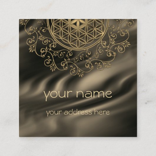 花 – ヴィンテージオーナメント曼荼羅2 スクエア名刺 (裏面)
