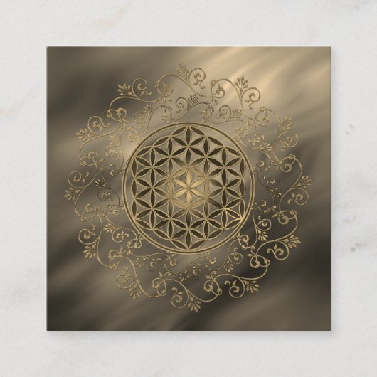 花 – ヴィンテージオーナメント曼荼羅2 スクエア名刺 (正面)
