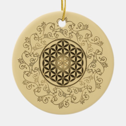 花 – ヴィンテージオーナメント曼荼羅2 セラミックオーナメント (正面)