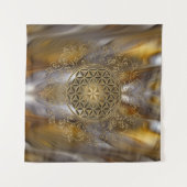 花 – ヴィンテージオーナメント曼荼羅2 タペストリー (正面(横))