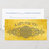 花 – ヴィンテージオーナメント青金ゴールド (正面/裏面)