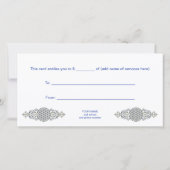 花 – ヴィンテージオーナメント青金ゴールド (裏面)