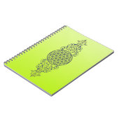 花 – ヴィンテージオーナメント青金ゴールド ノートブック (左側)