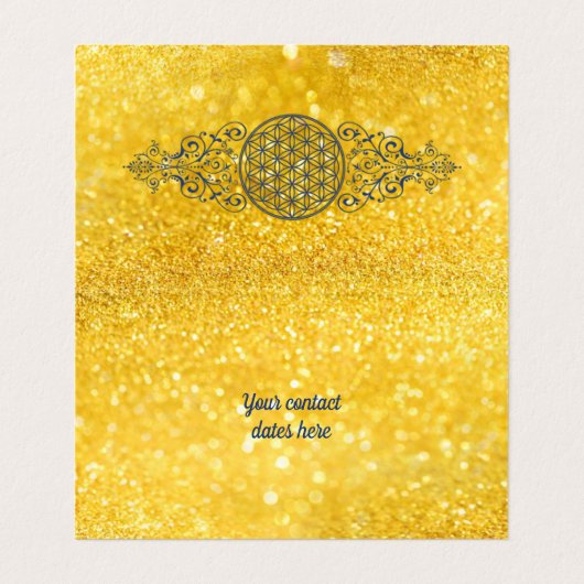 花 – ヴィンテージオーナメント青金ゴールド 名刺 (内部フラット)