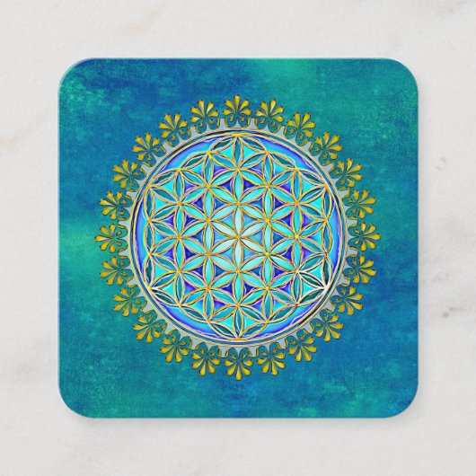 花 – ヴィンテージオーナメント1 スクエア名刺 (正面)